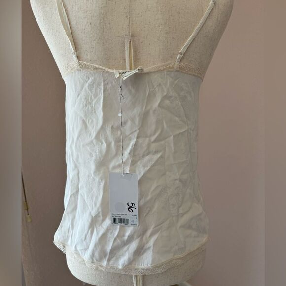 NWT ZADIG & VOLTAIRE  Judo White Clark Jac Paisley Camisole top with Lace sz S - Picture 6 of 16
